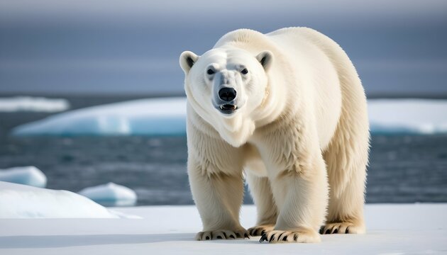 A Polar Bear With Its Eyes Wide Spotting A Potent