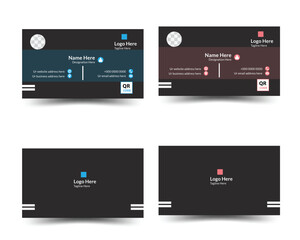 Double sided business card design, Unique business card design, Visiting card, Visiting card use for business and personal, Professional modern business card, Black color business card design.