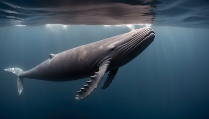 A Sperm Whale Diving Into The Depths In Search Of