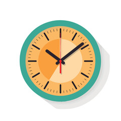 Circular clock vector icon flat vector illustration