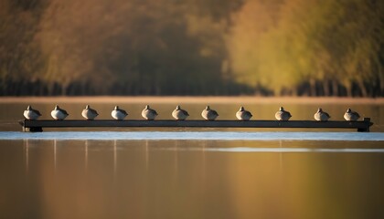 Ducks In A Row Creating A Charming Composition - obrazy, fototapety, plakaty