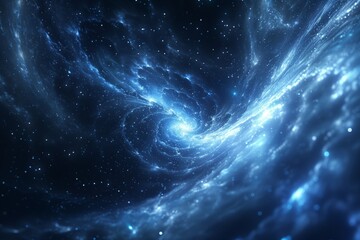 Fototapeta premium Digitally generated image depicting a mesmerizing spiral galaxy amidst the cosmos
