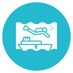 Wreck Diving icon vector image. Can be used for Vacation and Tourism.