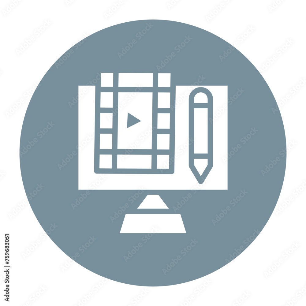 Poster editing icon vector image. can be used for filmmaking.