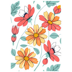Seamless patterns of flowers