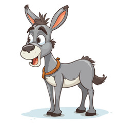 Confused cartoon donkey. Vector clip art illustration