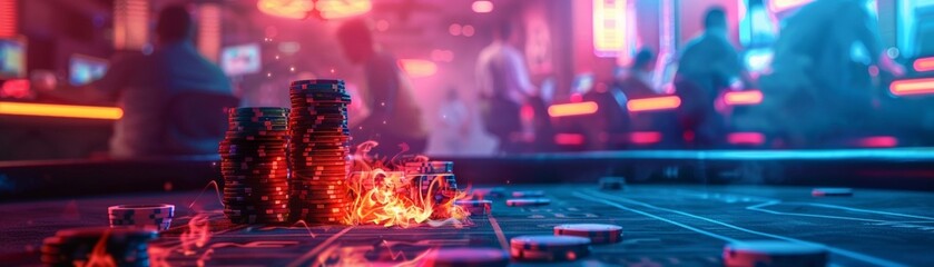 Virtual Poker Heat Illustrate an intense online poker match