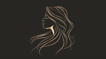 illustration of girl model hairstyle or haircut , woman long, medium or short hair. logo style, background, poster or banner for hair salons