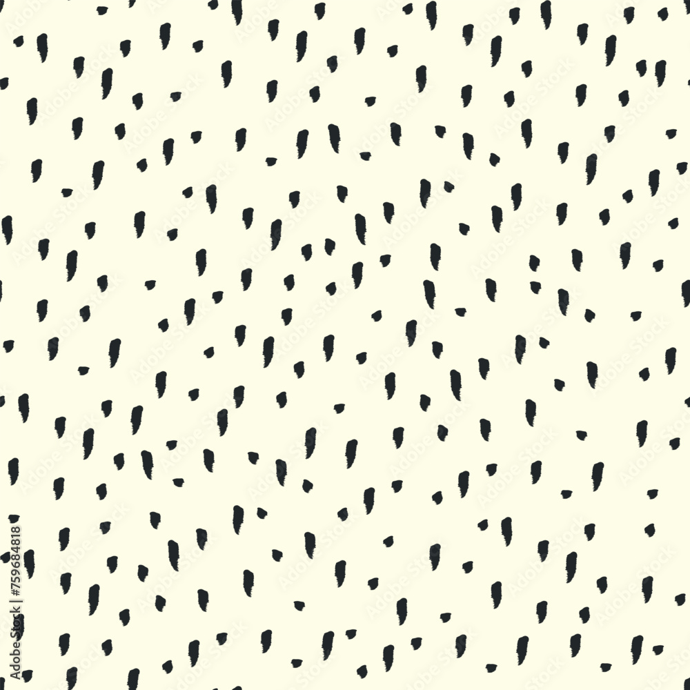 Poster seamless pattern with dots white background hand draw black dots