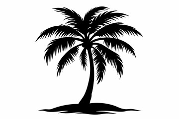 Fototapeta na wymiar palm tree silhouette art 