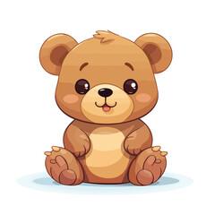 Cute cartoon bear. Vector illustration with simple