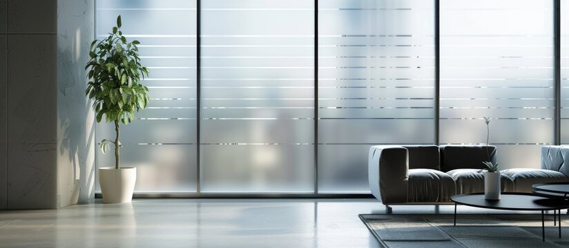 Striped for decorative window films design series with frosted design.