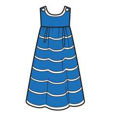 Casual summer long striped sundress color variation on a white background