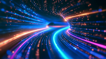 Fototapeta premium abstract technology background of high speed global data transfercomputing cyber attack