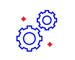 gears illustration in line style design. Linear illustration.	