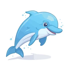Foto auf Alu-Dibond Cute cartoon dolphin. Vector illustration © iclute4