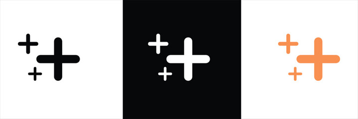 Sparkles icon set in flat style. stars, bursts, twinkling stars simple black style symbol sign for apps and website. Twinkling icon symbol. vector illustration.