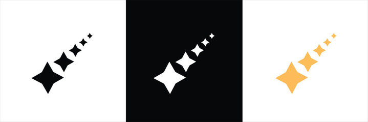 Sparkles icon set in flat style. stars, bursts, twinkling stars simple black style symbol sign for apps and website. Twinkling icon symbol. vector illustration. - obrazy, fototapety, plakaty