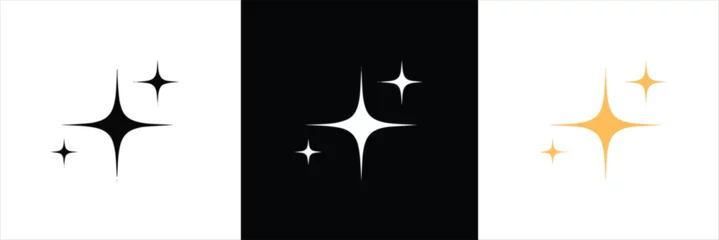 Foto auf Leinwand Sparkles icon set in flat style. stars, bursts, twinkling stars simple black style symbol sign for apps and website. Twinkling icon symbol. vector illustration. © J Creatives