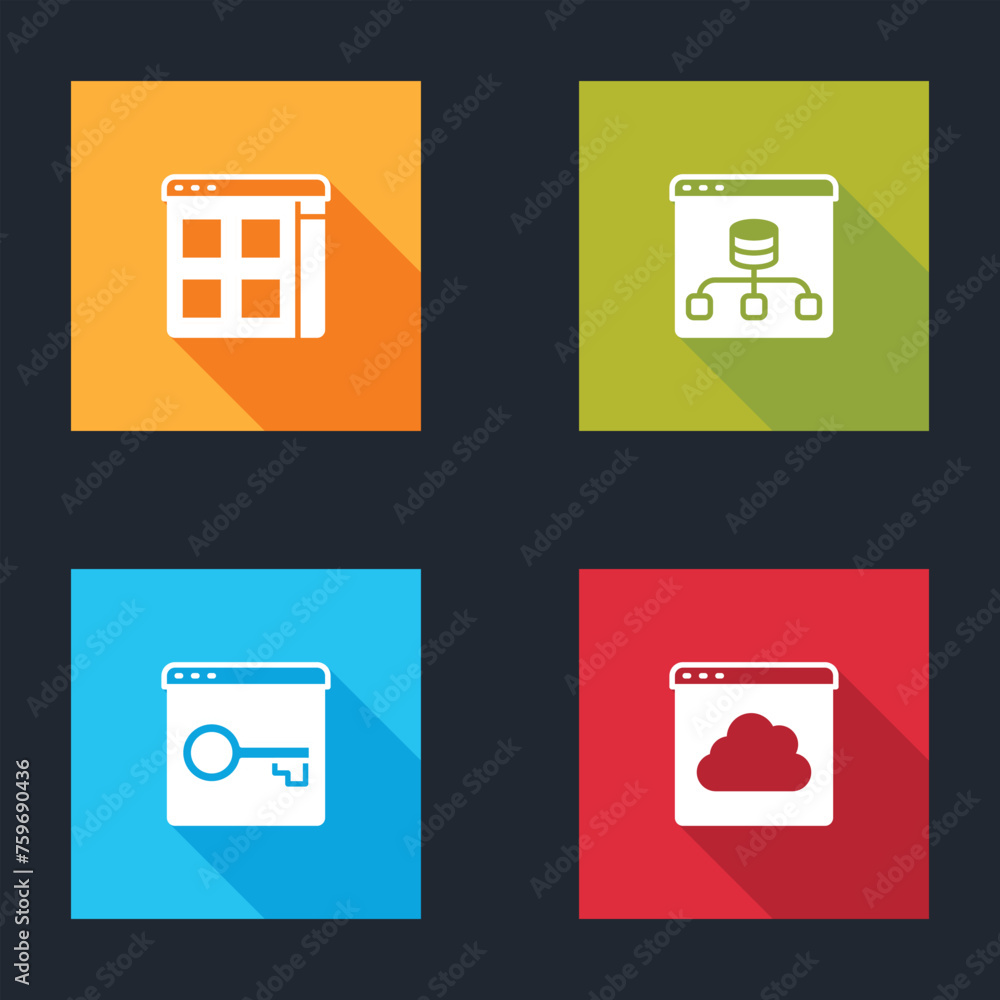 Poster set browser files, server, data, secure your site with https, ssl and cloud technology data transfer