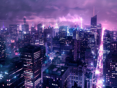 Sci Fi Futuristic dark Cityscape Photograph.Perfect for wallpapers, backgrounds