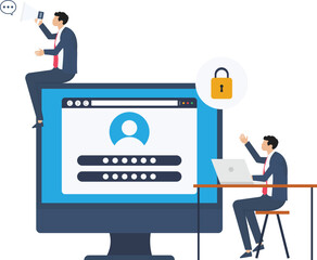 AdoBusiness security and strong password for cyber security, High protection and safety for login account, Secure data privacy authentication concept,
be Illustrator Artwork