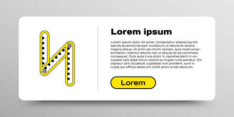 Line Folding ruler icon isolated on white background. Colorful outline concept. Vector