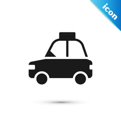 Grey Pet car taxi icon isolated on white background. Vector