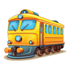 Cute cartoon train. Vector illustration with simple