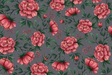 Meubelstickers natural-background-with-colorful-painted-flowers textile pattren © Sohail