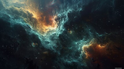 Abstract space adventure meets zombie apocalypse: A dynamic digital artwork blending the eerie suspense of a zombie narrative with the vastness of outer space. - obrazy, fototapety, plakaty