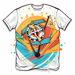 Design t-shirt with tag kitesurf. Kite surfing school