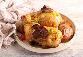 chicken legs stuffed with mushrooms
