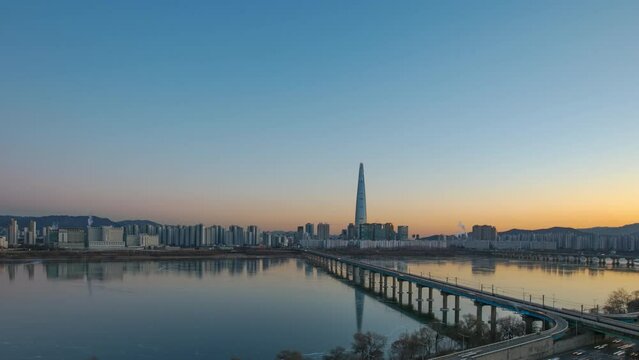  Sunset Seoul City South Korea