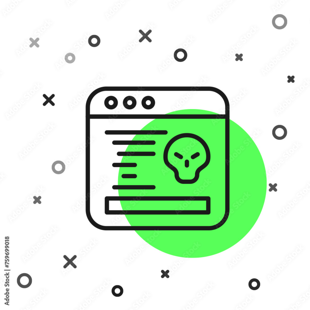 Poster black line system bug concept icon isolated on white background. code bug concept. bug in the system