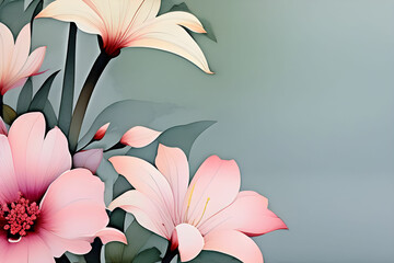 pink lily flower, generative ai
 - obrazy, fototapety, plakaty