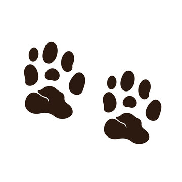 Dog and cat paw print vector icon. Paw of an animal