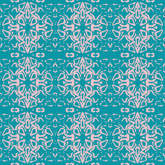 Blue and white watercolor ornament painted with watercolor on paper.