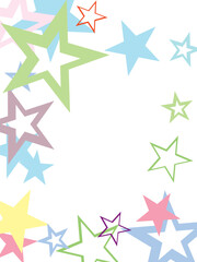 Object fountain organized from random sparcle star pictographs as fireworks.