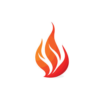 Fire flame logo icon vector design template flat ve