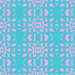 Blue and white watercolor ornament painted with watercolor on paper.