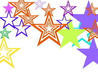 Obraz premium Object fountain organized from random sparcle star pictographs as fireworks.
