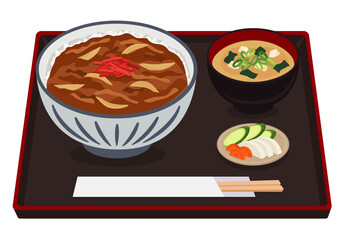 丼物_丼ぶり_牛丼定食