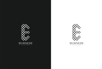 black and white Letter e creative icon logo design