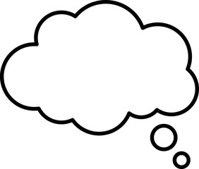 Trendy think bubble in flat style. Think bubble isolated on white background. Cloud line icon Vector.