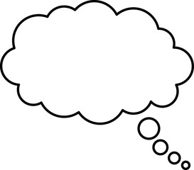 Trendy think bubble in flat style. Think bubble isolated on white background. Cloud line icon Vector.
