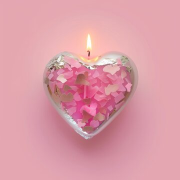 heart shaped candle.