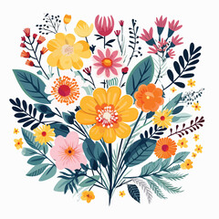 Floral Spring Graphic Design - with Colorful Flower