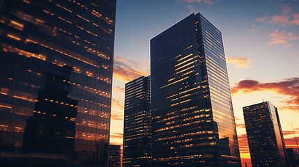 city skyline at night