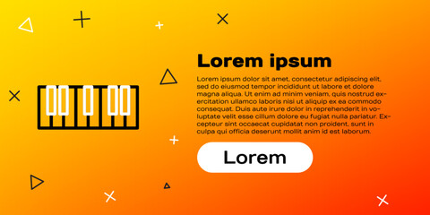 Obraz premium Line Music synthesizer icon isolated on yellow background. Electronic piano. Colorful outline concept. Vector